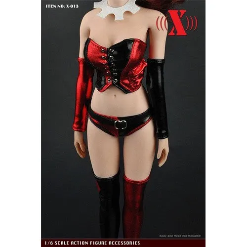 1:6 Harley Quinn Corset Female Custom Figure Set (Outfit with Accessories Only)