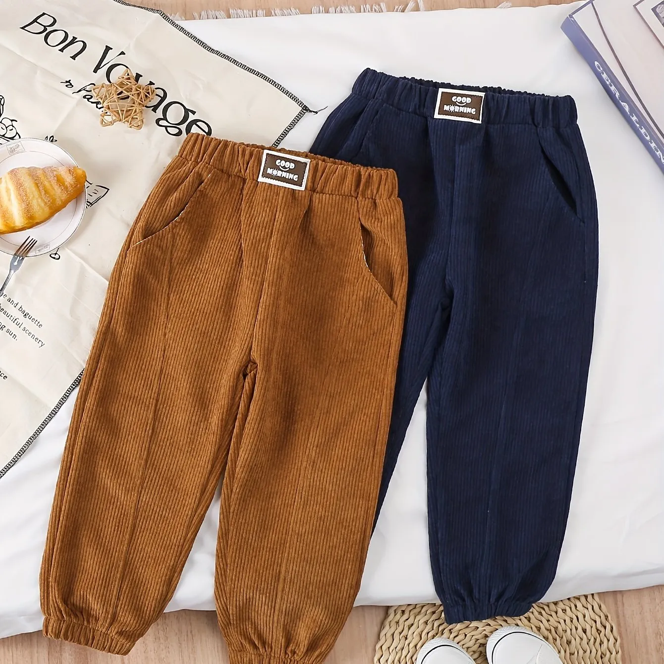 2-Pack Boy's Corduroy Jogger Pants – Stylish & Comfy Fall/Winter Essentials"