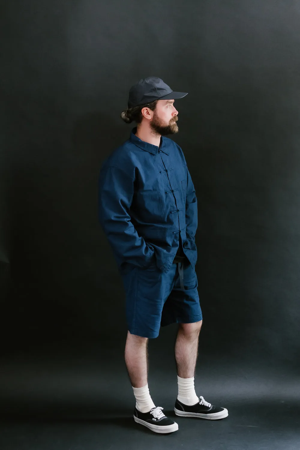 3318S-CLS - EZ Linen-Cotton Travail Shorts - Indigo