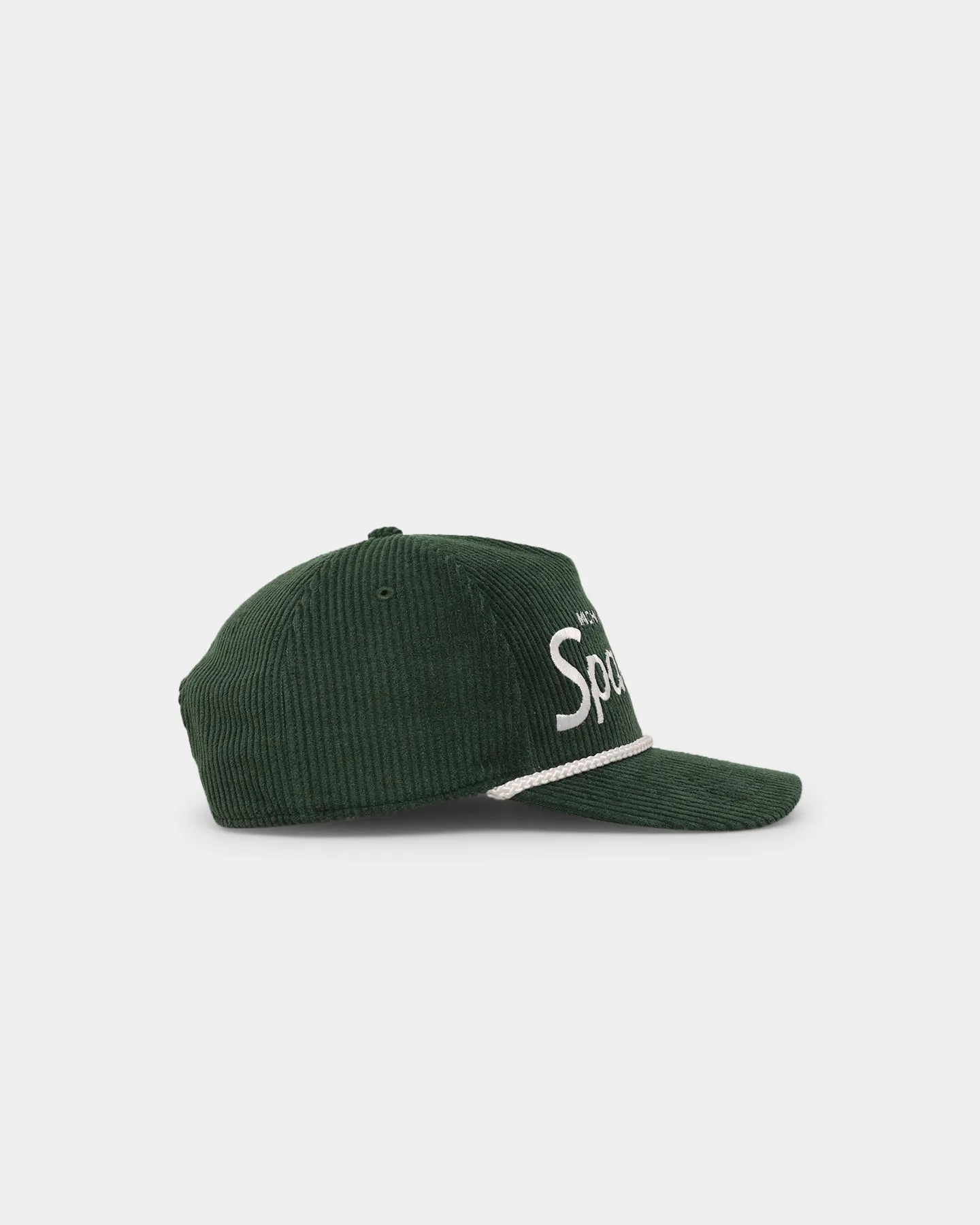 47 Brand Michigan State Spartans 'NCAA Corduroy Team Script' Corduroy Crossrope 47 Hitch Snapback Dark Green