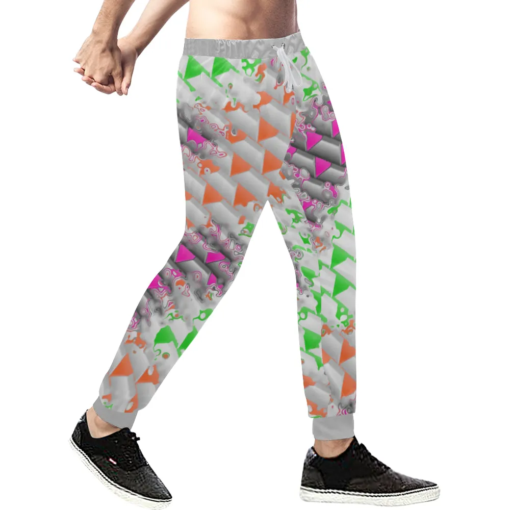 90s Confetti Whiteout All Over Print Light-Weight Men's Jogger Sweatpants (Non Fleece Lined)