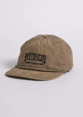 Afends Unisex Bad Times - Corduroy Snapback Cap - Silt