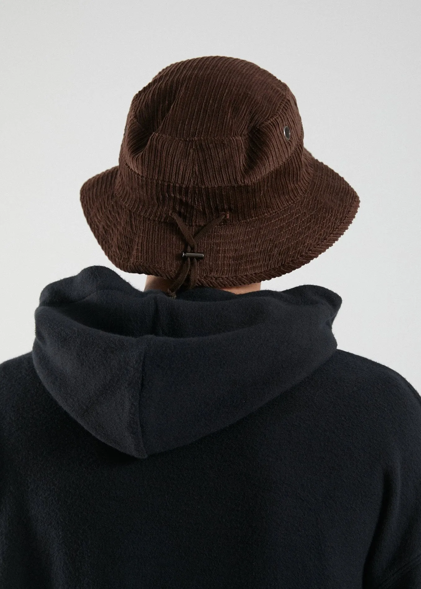 Afends Unisex Killer Wale - Corduroy Bucket Hat - Chocolate