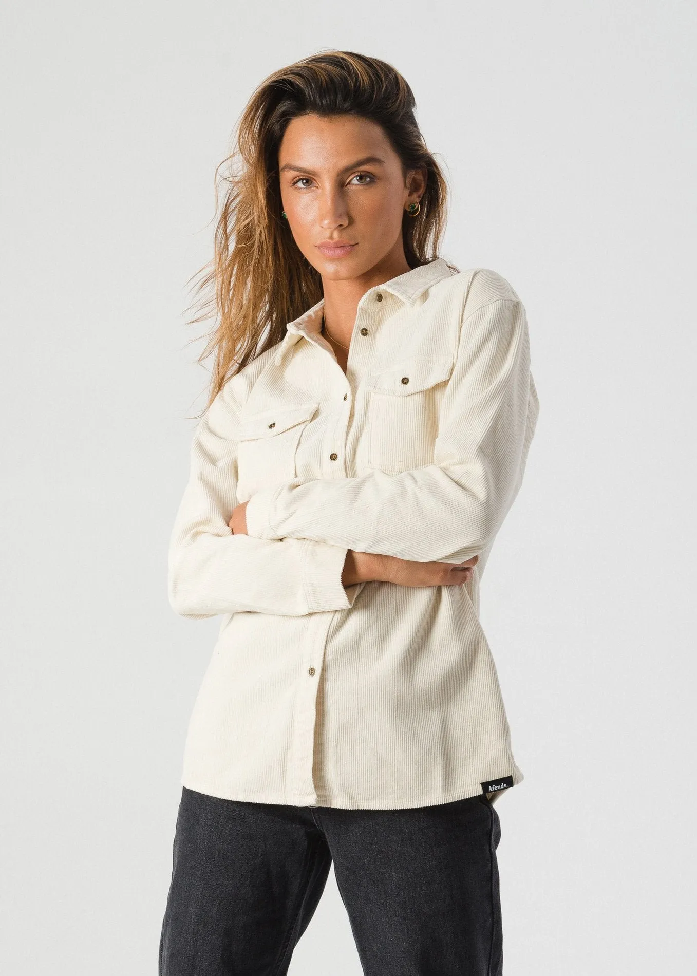 Afends Womens Donovan - Long Sleeve Cord Shirt