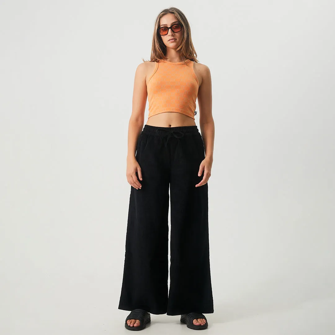 AFENDS Womens Night Away - Corduroy Baggy Wide Leg Pants - Black