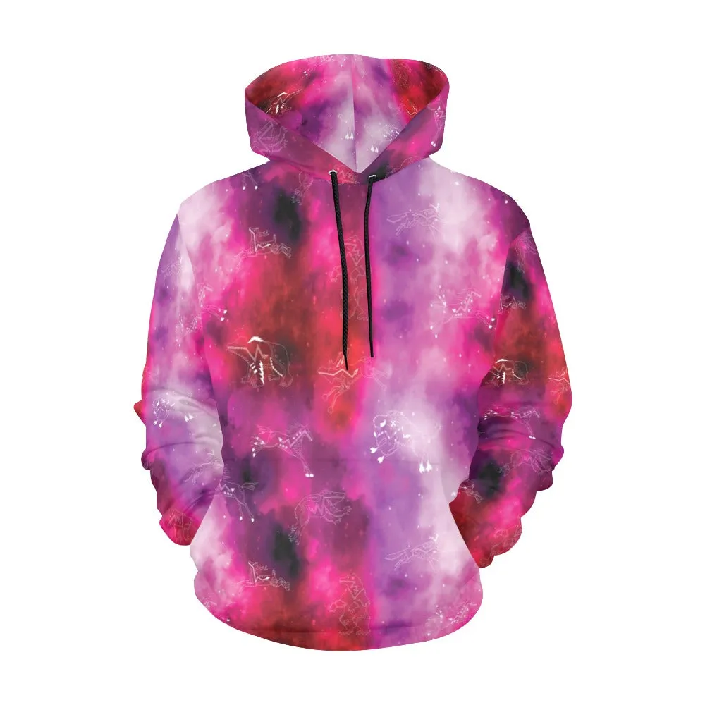 Animal Ancestors 8 Gaseous Clouds Pink and Red Hoodie for Men (USA Size)