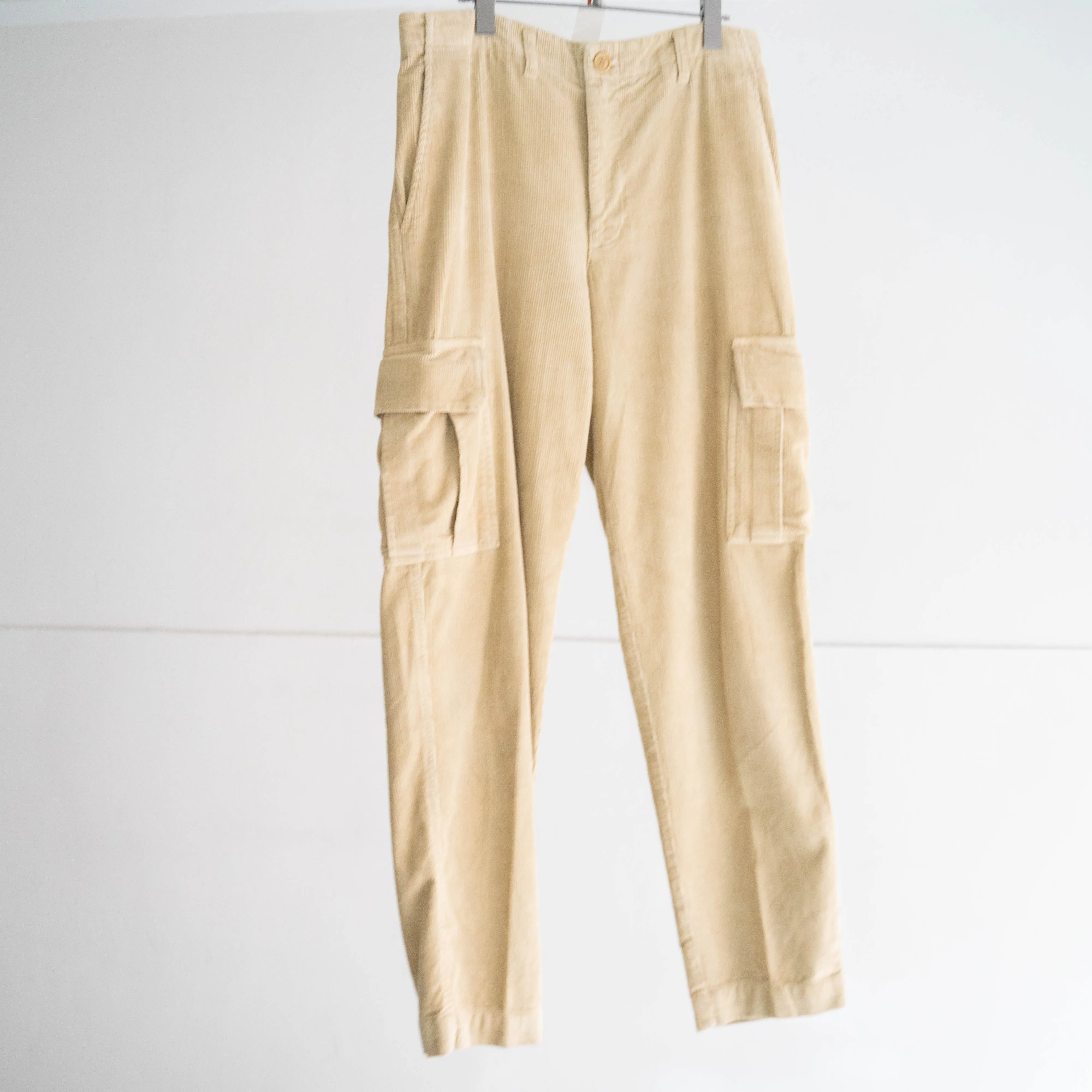 around 1990s European beige color corduroy cargo pants