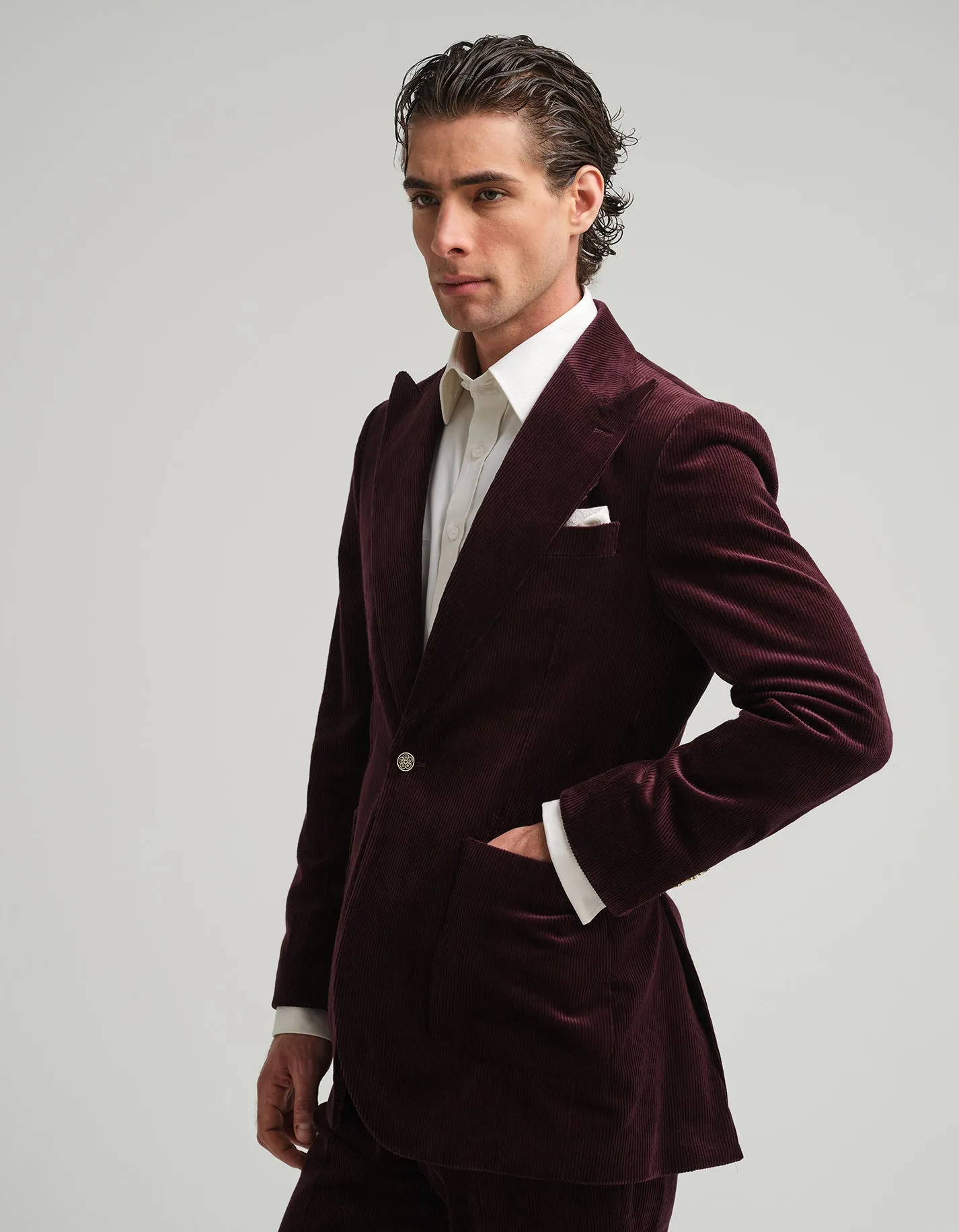 Aubergine Corduroy 2-Piece GOLD COLLECTION