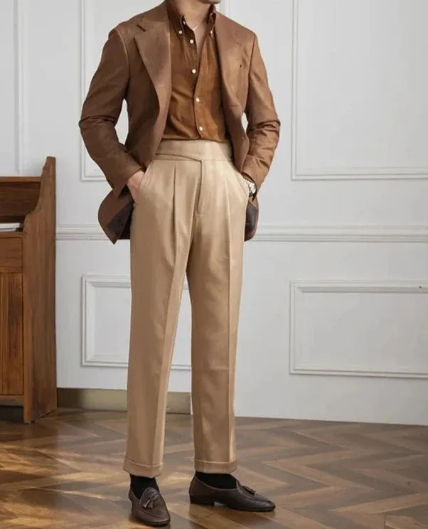 Autumn italian high-waist trousers