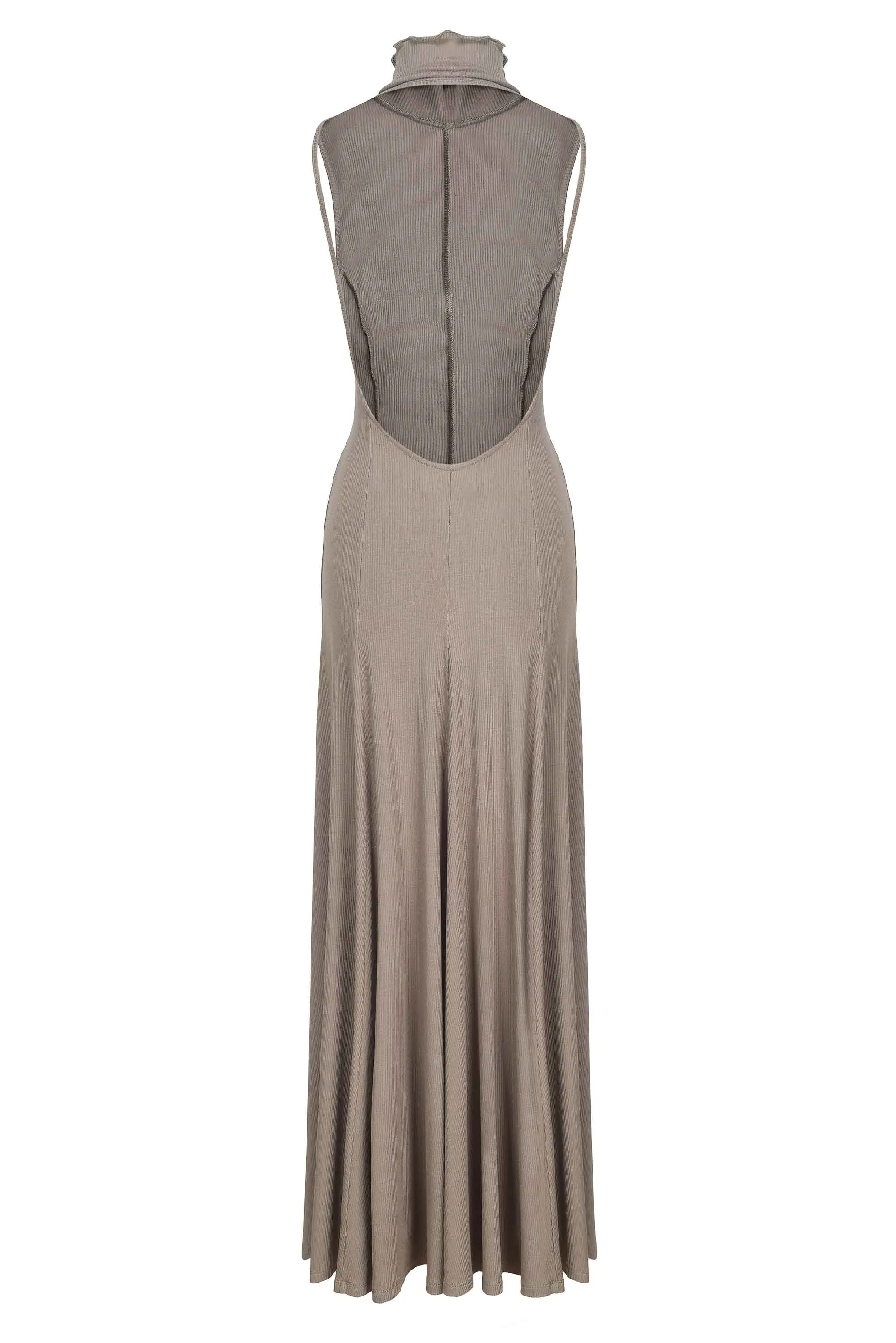 Backless Flora Maxi Dress Forest Grey