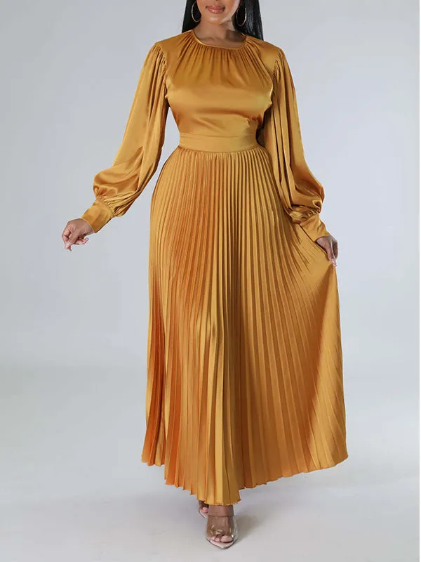 Beautiedoll Solid Pleated Dress