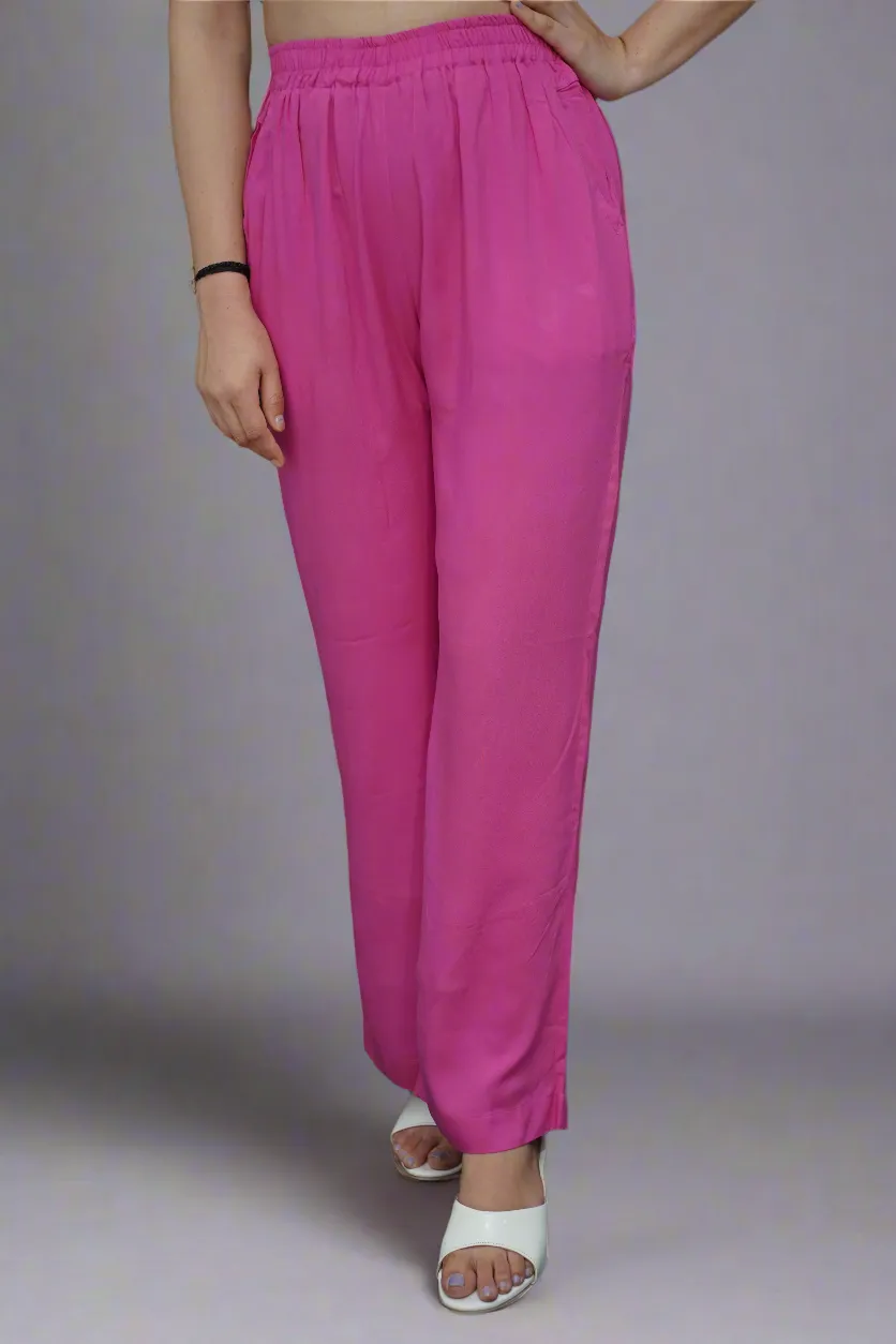 Berry Pink Rayon Kurti Pant