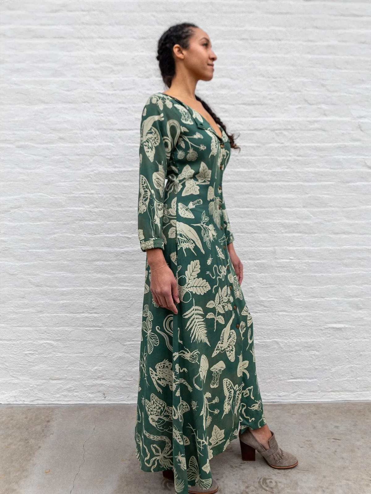 Bhodie Dress in Emerald Woodland Wonder