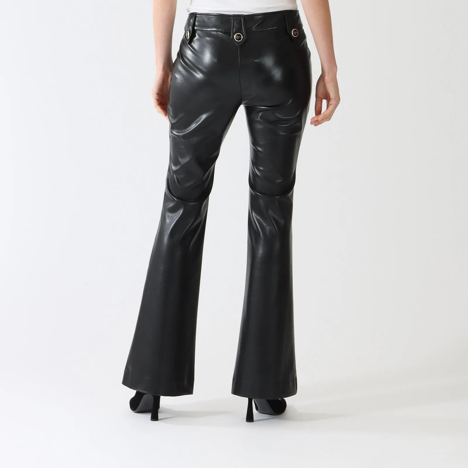 Black Lyric Faux Leather Bootleg Pants