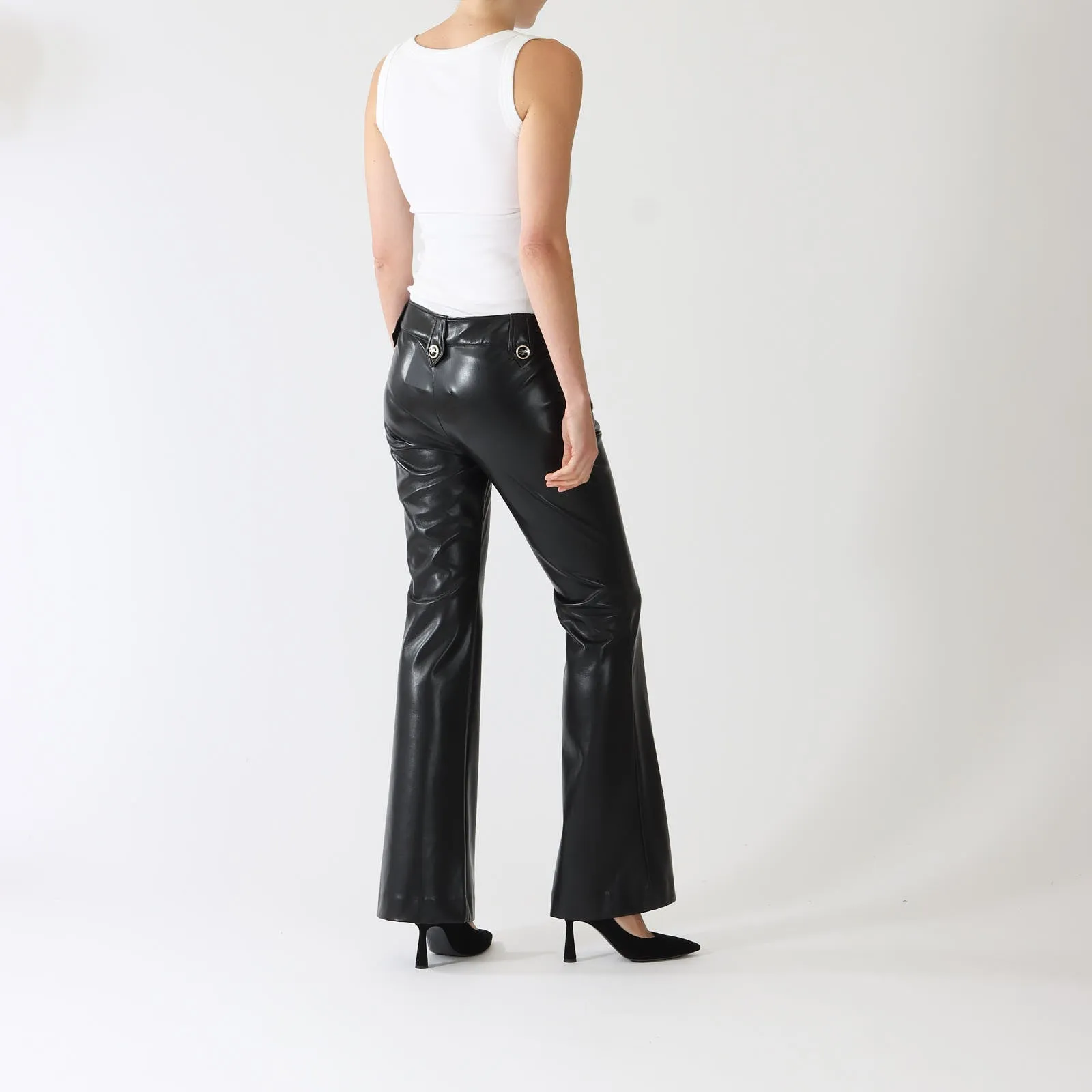 Black Lyric Faux Leather Bootleg Pants