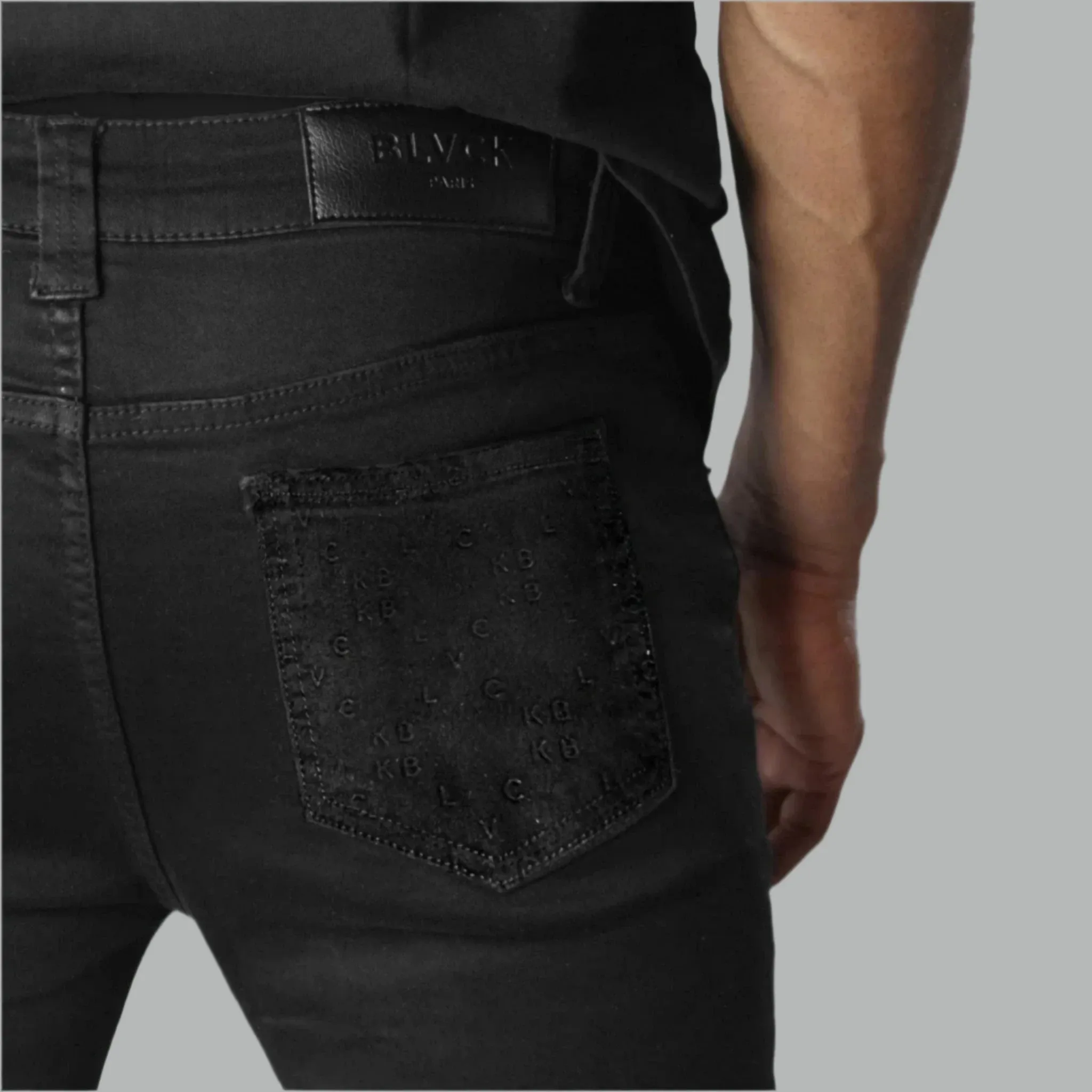 Blvck Paris - "Blvck Monogram Pockets Jeans" - Stretch Denim