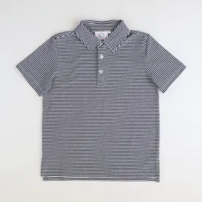 Boys Signature S/S Knit Polo - Navy Blue & White Thin Stripe