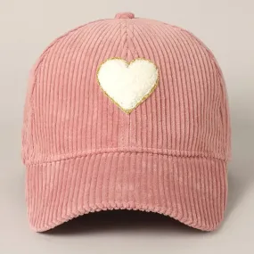 Brianna Heart Corduroy Cap