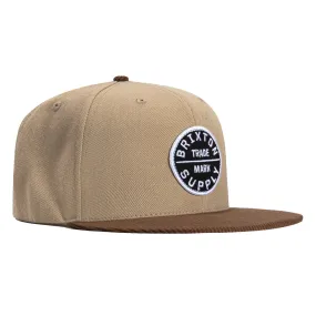 Brixton Corduroy Oath Snapback Hat - Khaki