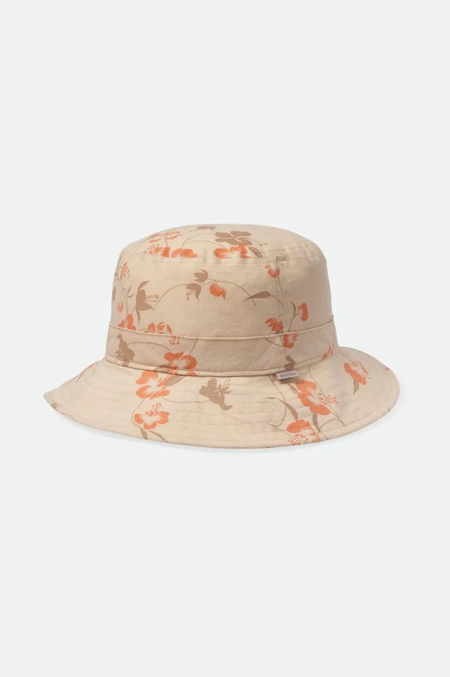 BRIXTON WOMENS PETRA PACKABLE BUCKET HAT WHITECAP/WHITECAP