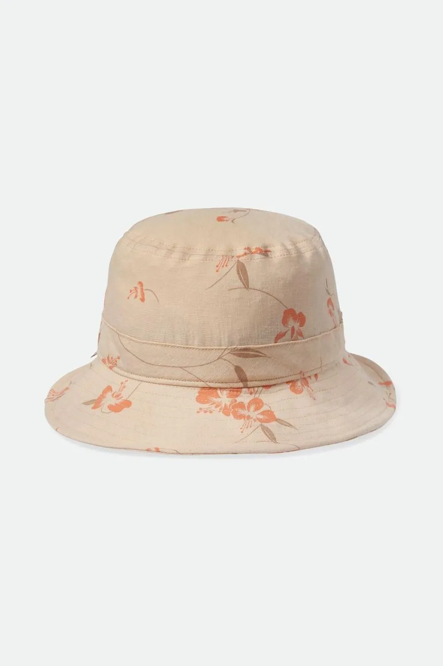 BRIXTON WOMENS PETRA PACKABLE BUCKET HAT WHITECAP/WHITECAP