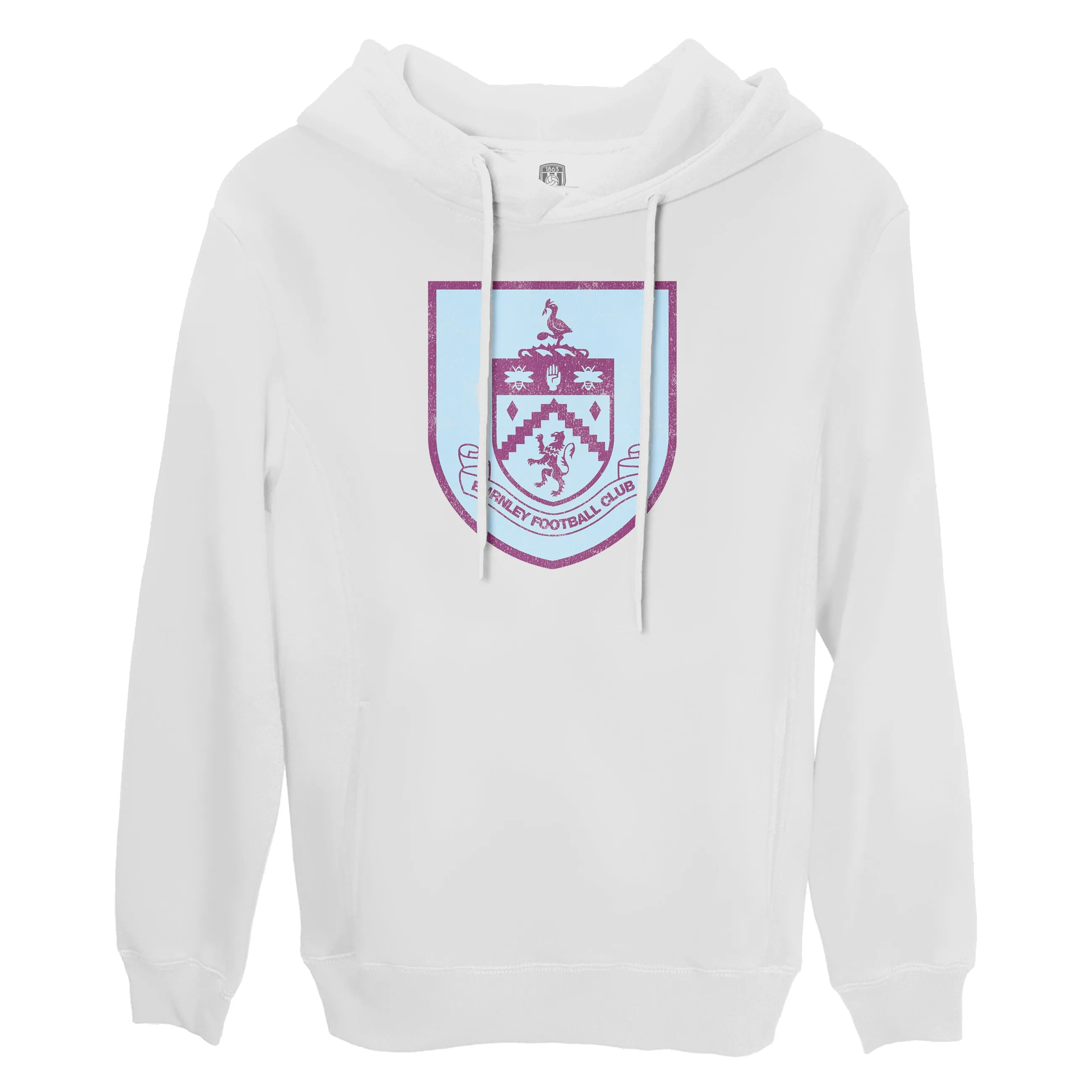 Burnley FC Color Badge Fleece Pullover Hoodie - White