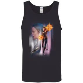 Captain Marvel Flying Space Portrait Men Cotton Tank