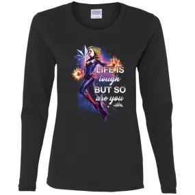 Captain Marvel Inspirational Quote Flight Women Long Sleeve Shirt