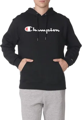 Champion Mens Script Logo Powerblend Fleece Pullover Hoodie