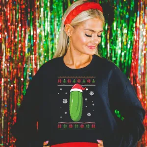 Christmas Pickle Sweatshirt | Ugly Christmas Sweater