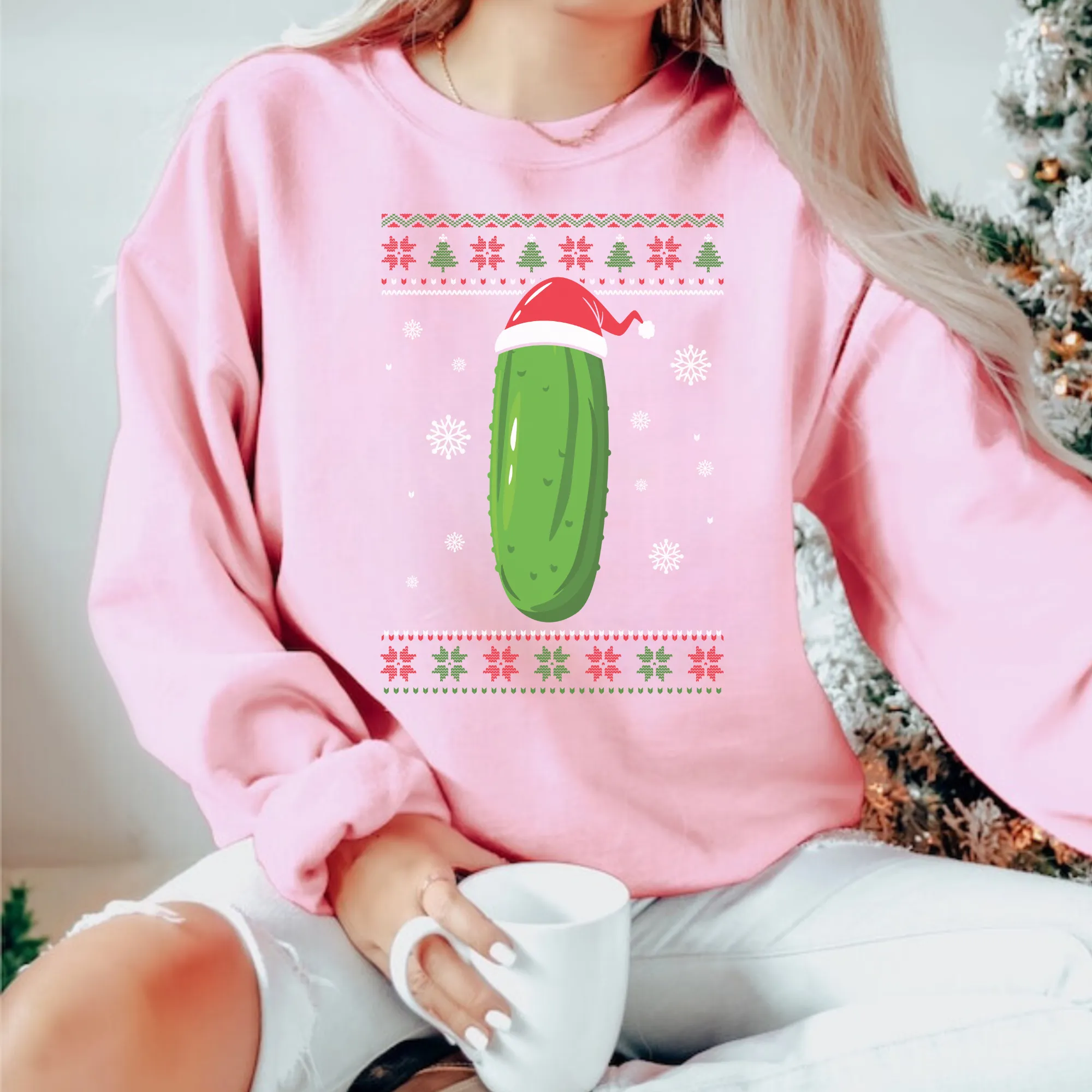 Christmas Pickle Sweatshirt | Ugly Christmas Sweater