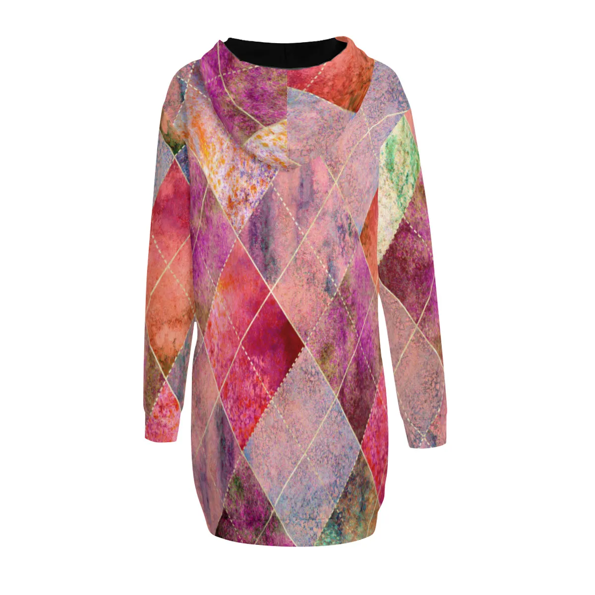 Colorful Diamond Hoodie Sweat Dress