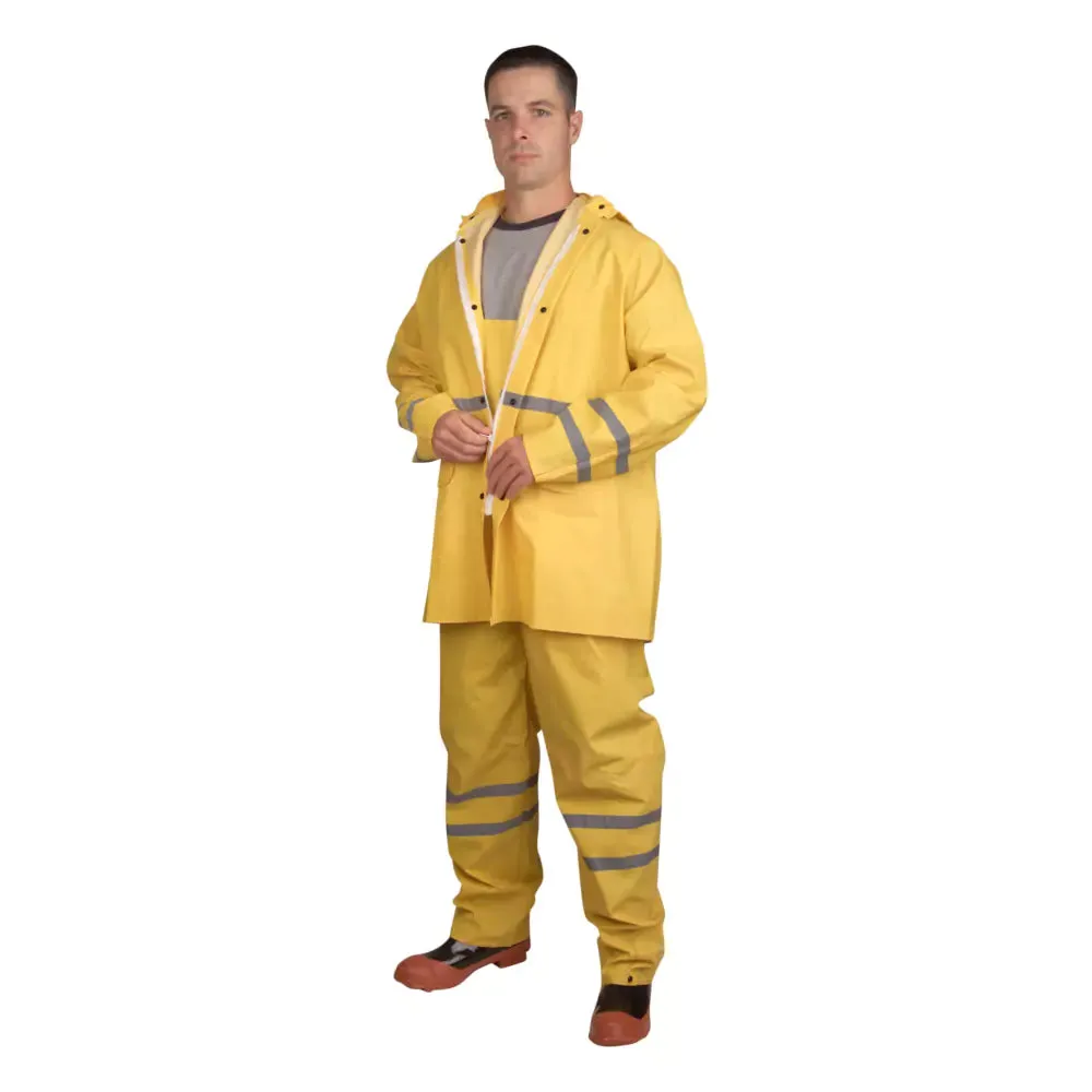 Cordova Riptide .35 mm. PVC/Polyester Rain Suit 3 Piece Yellow Detachable Hood with Drawstring - HV353Y