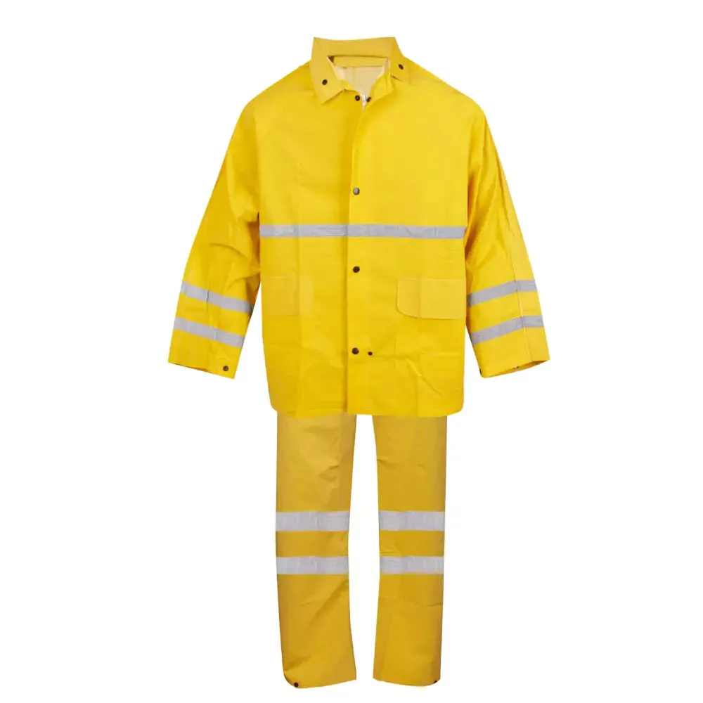 Cordova Riptide .35 mm. PVC/Polyester Rain Suit 3 Piece Yellow Detachable Hood with Drawstring - HV353Y