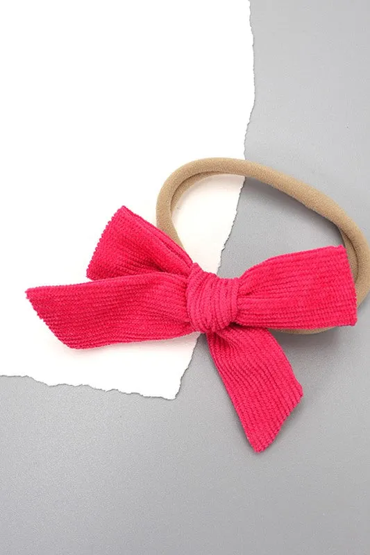 CORDUROY BOW HAIR TIE (4 COLORS)