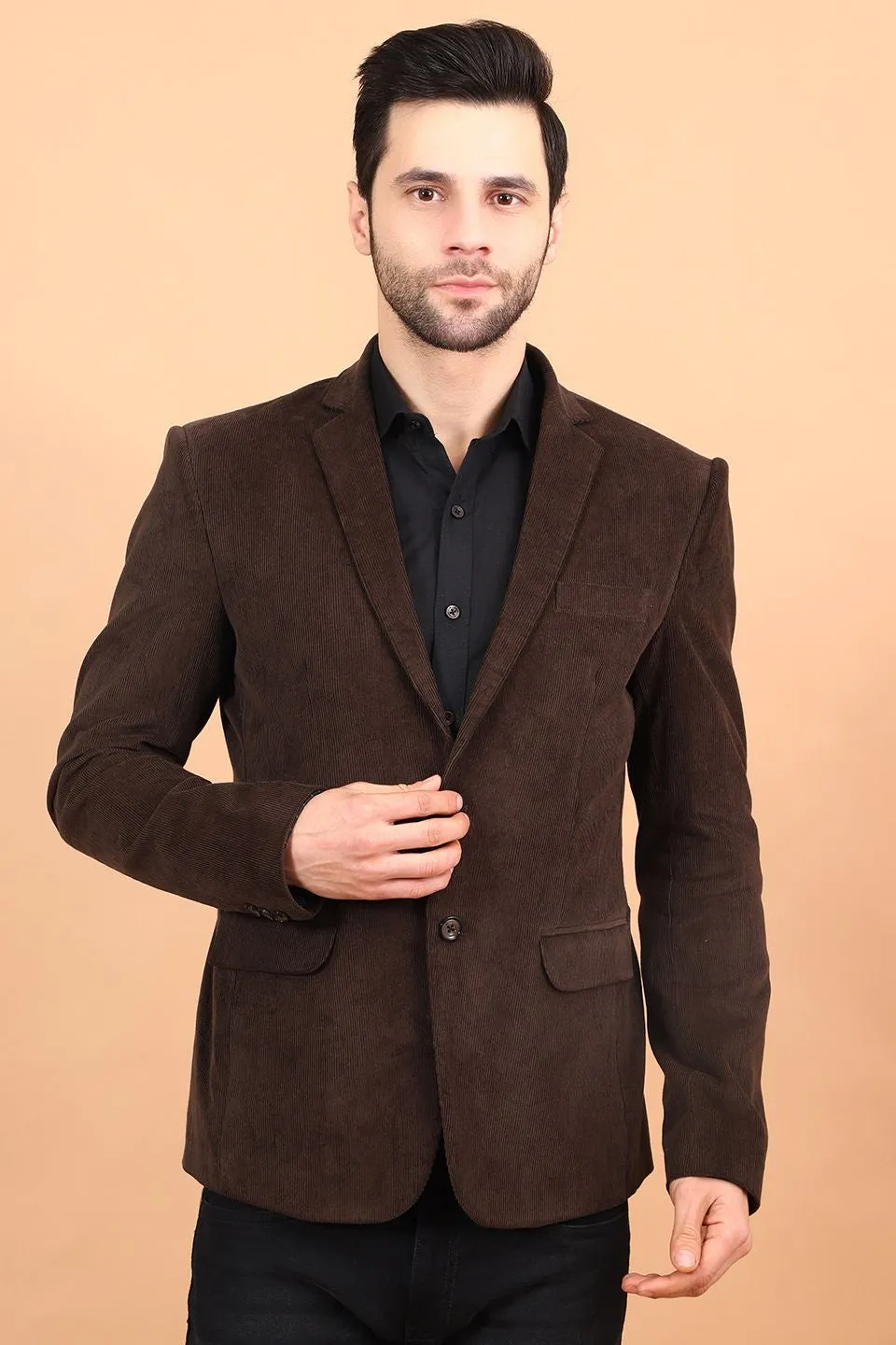 Corduroy Cotton Brown Blazer