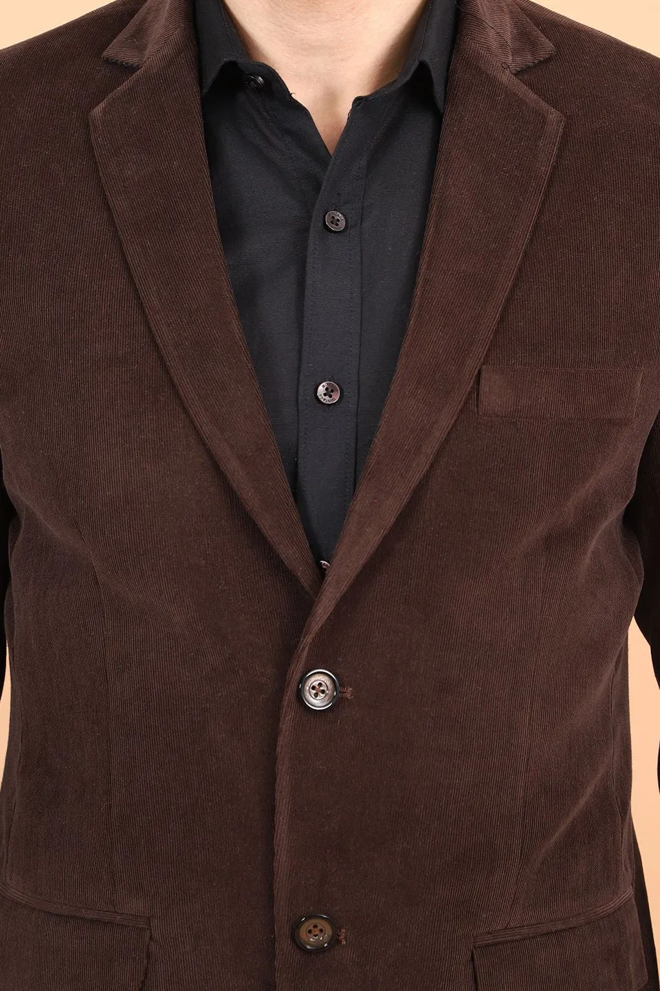 Corduroy Cotton Brown Blazer