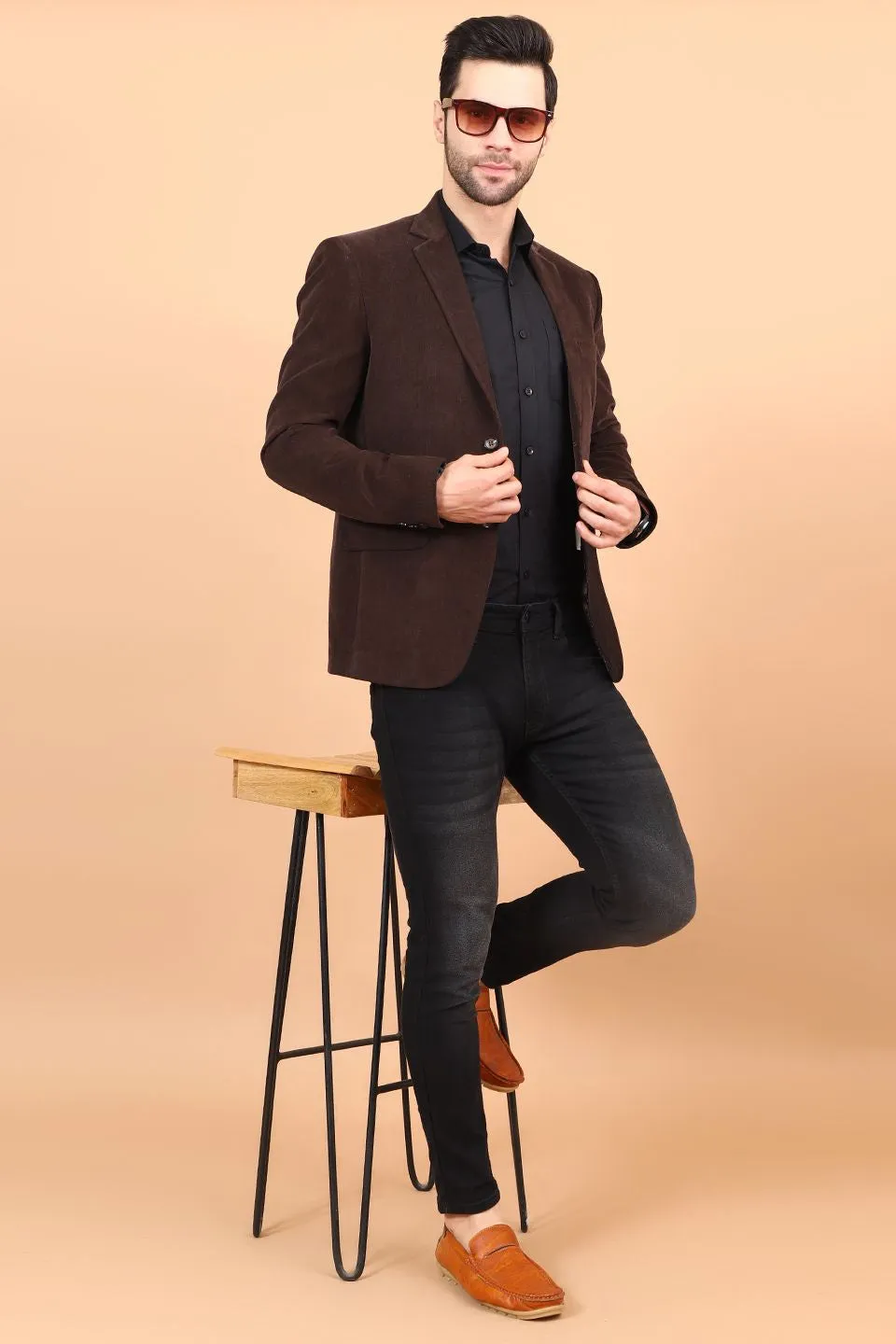 Corduroy Cotton Brown Blazer