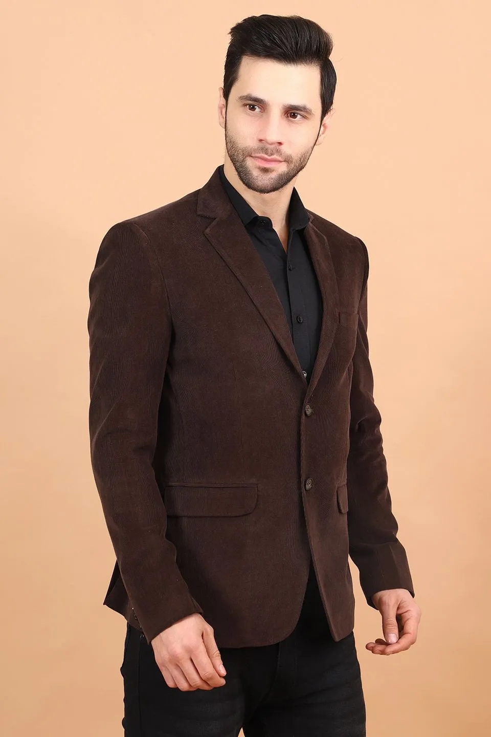 Corduroy Cotton Brown Blazer