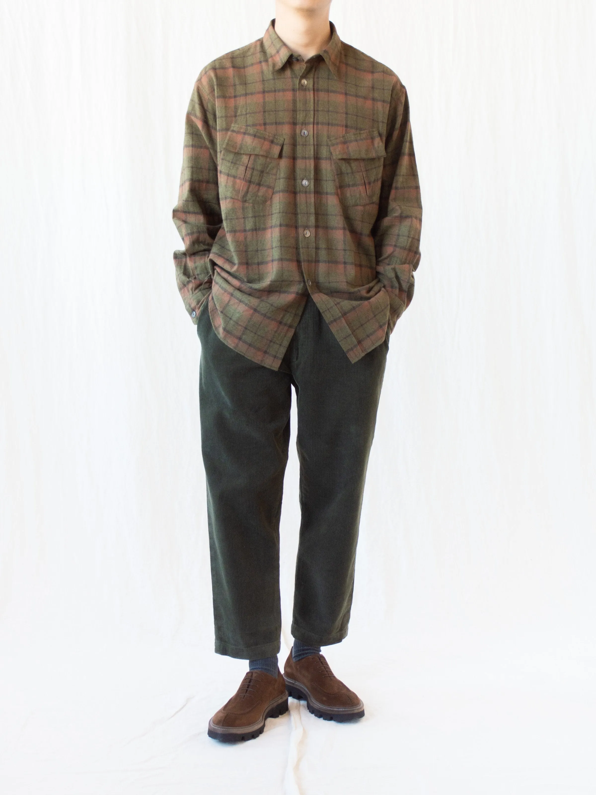 Corduroy Easy Pants - Olive