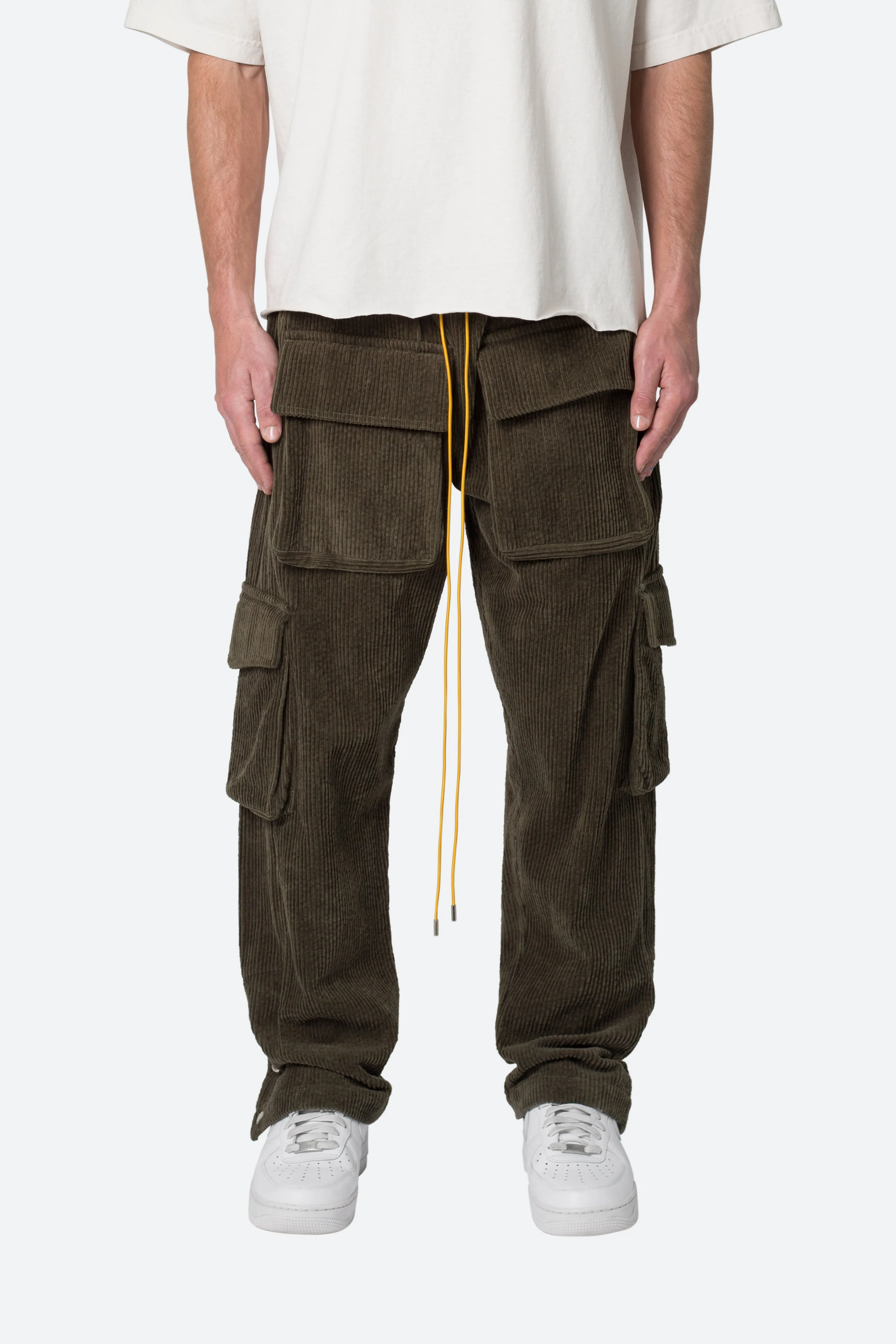 Corduroy Snap II Cargo Pants - Olive