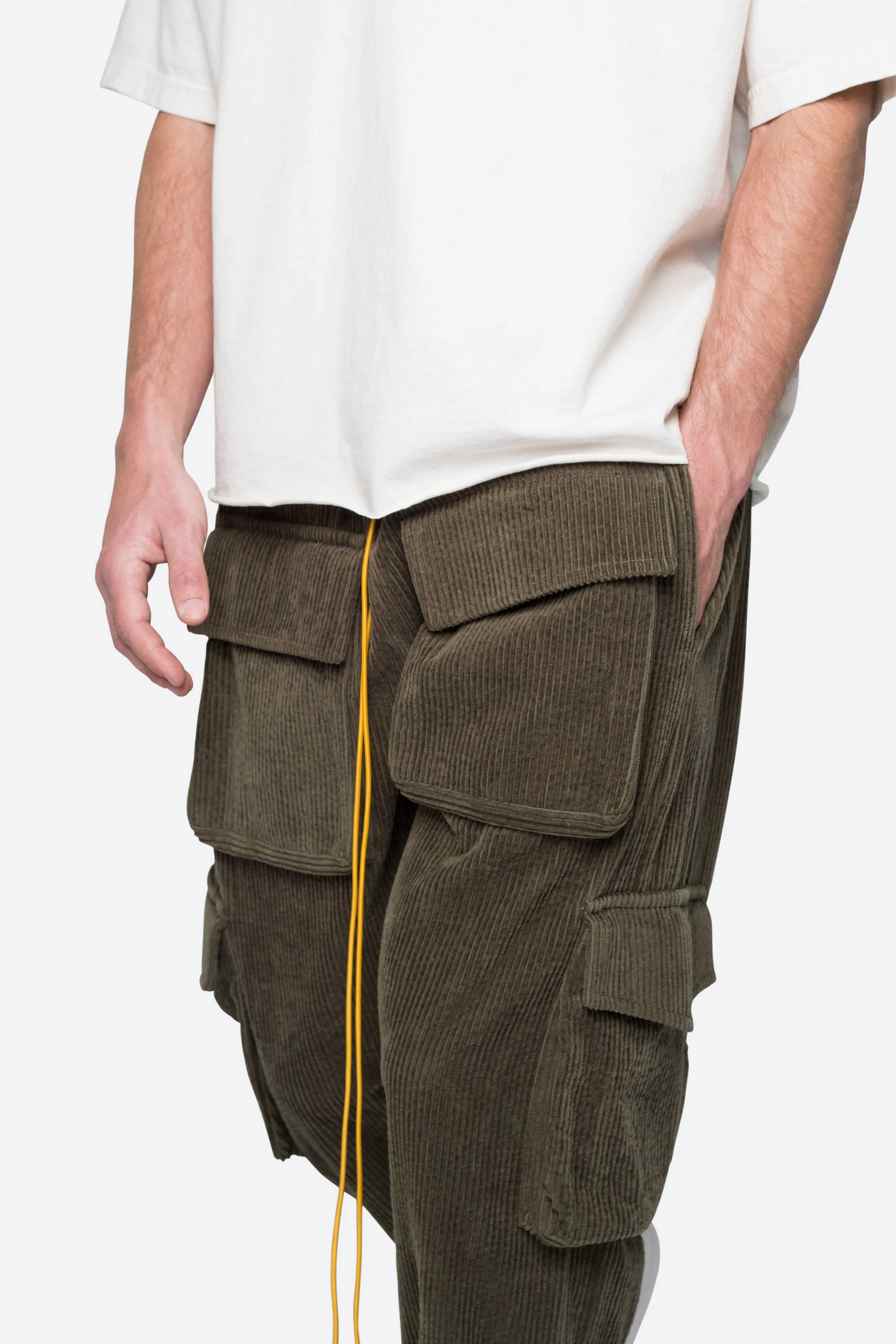 Corduroy Snap II Cargo Pants - Olive