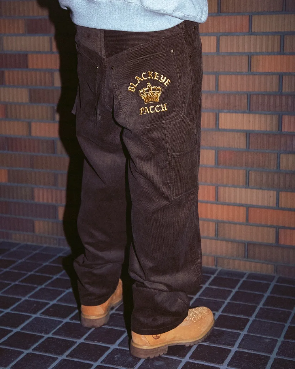 CROWN LOGO CORDUROY PAINTER PANTS