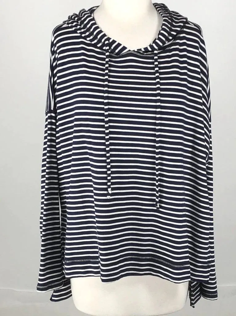 Cut Loose Navy Striped Fleece Sweatshirt Laundered