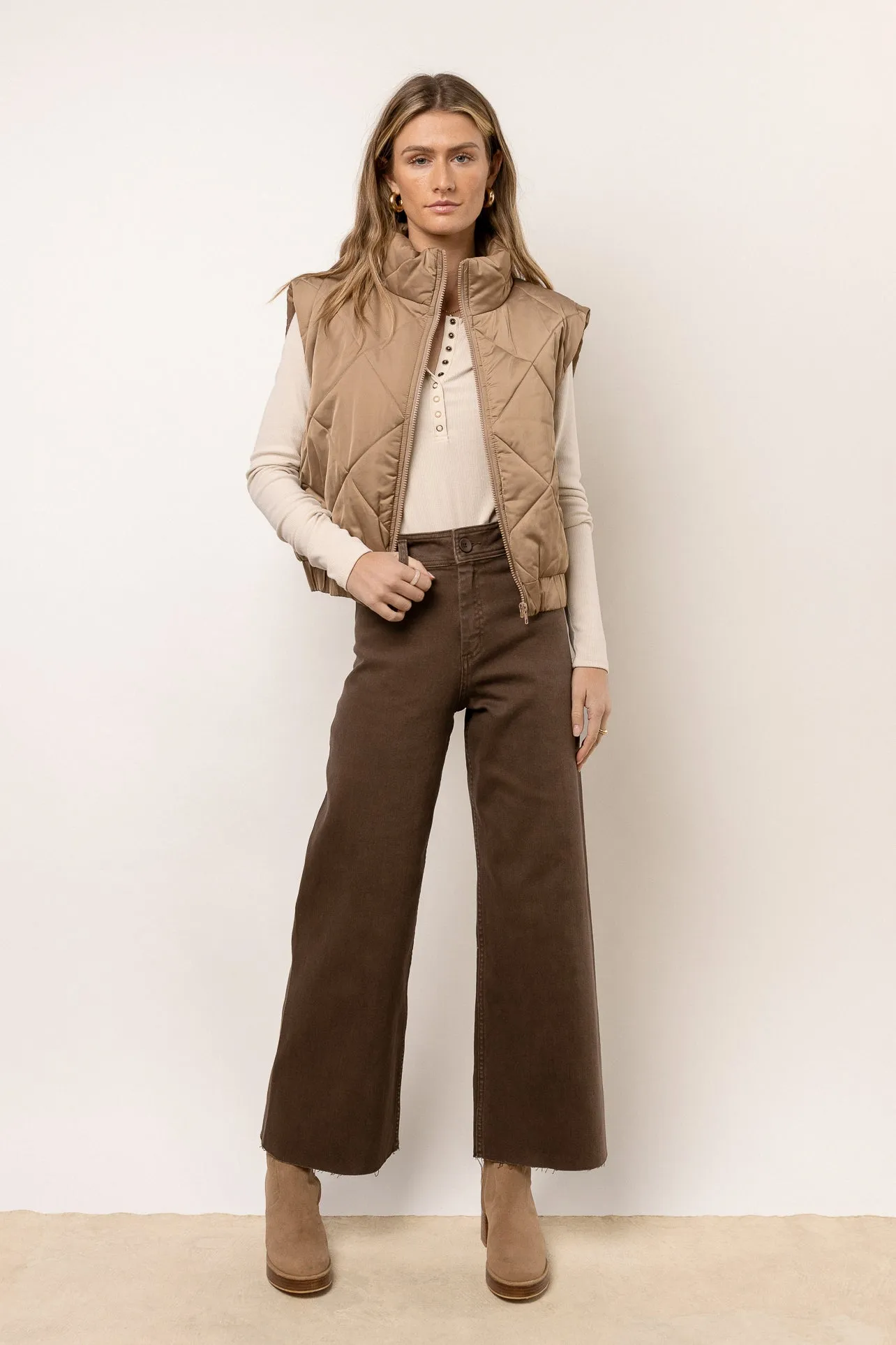 Darian Wide Leg Jeans in Brown - FINAL SALE