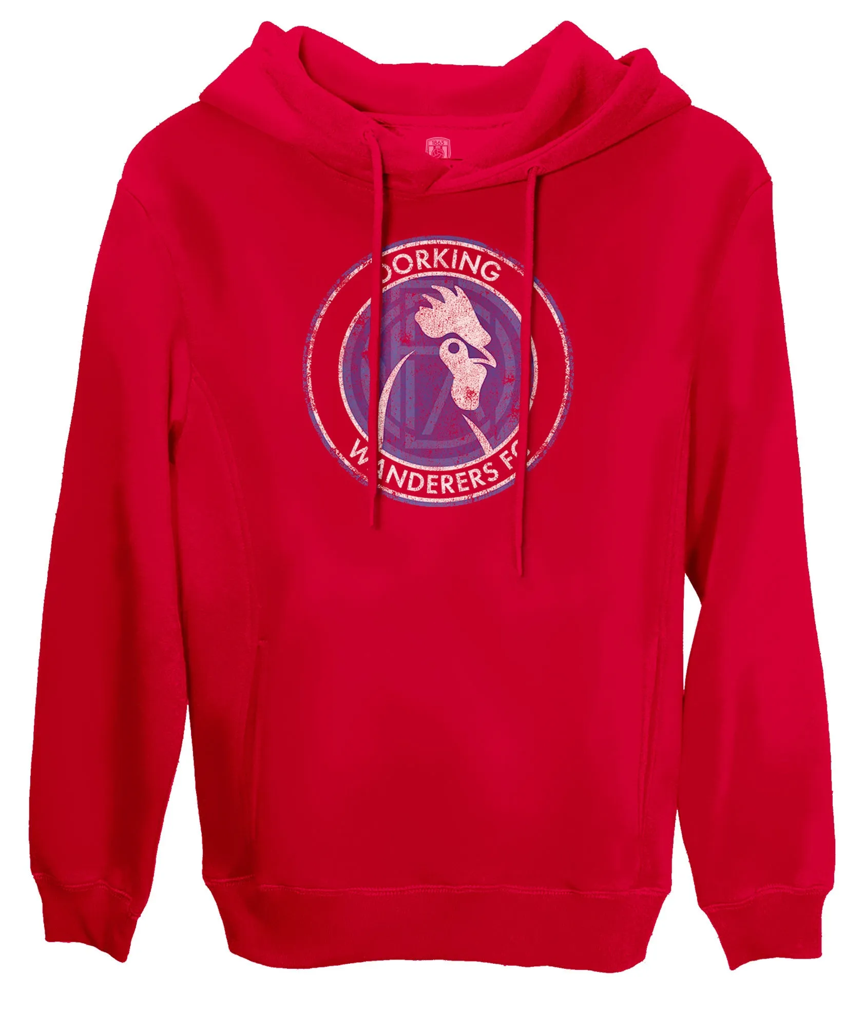 Dorking Wanderers FC Color Badge Fleece Pullover Hoodie - Red