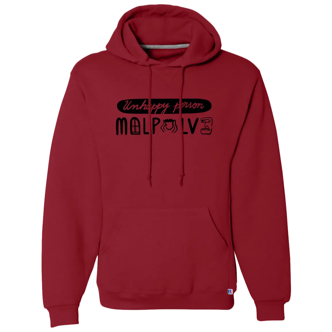 Dri-Power Fleece Pullover. Men's Hoodie, Unhappy Person