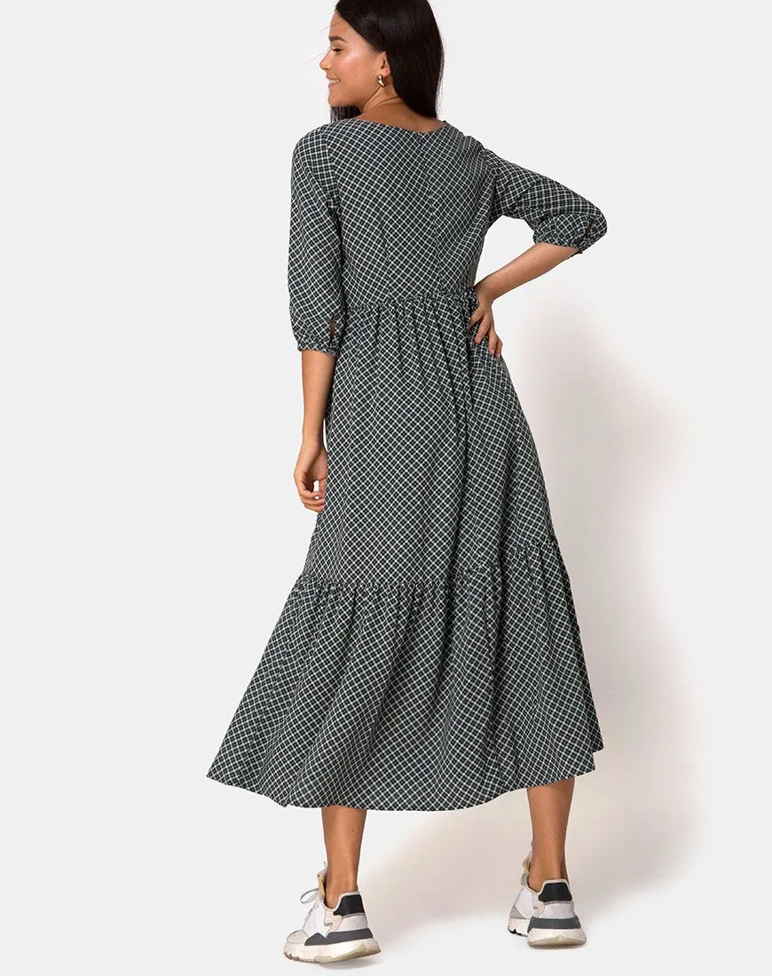 Ellery Maxi Dress in Check it Out Green