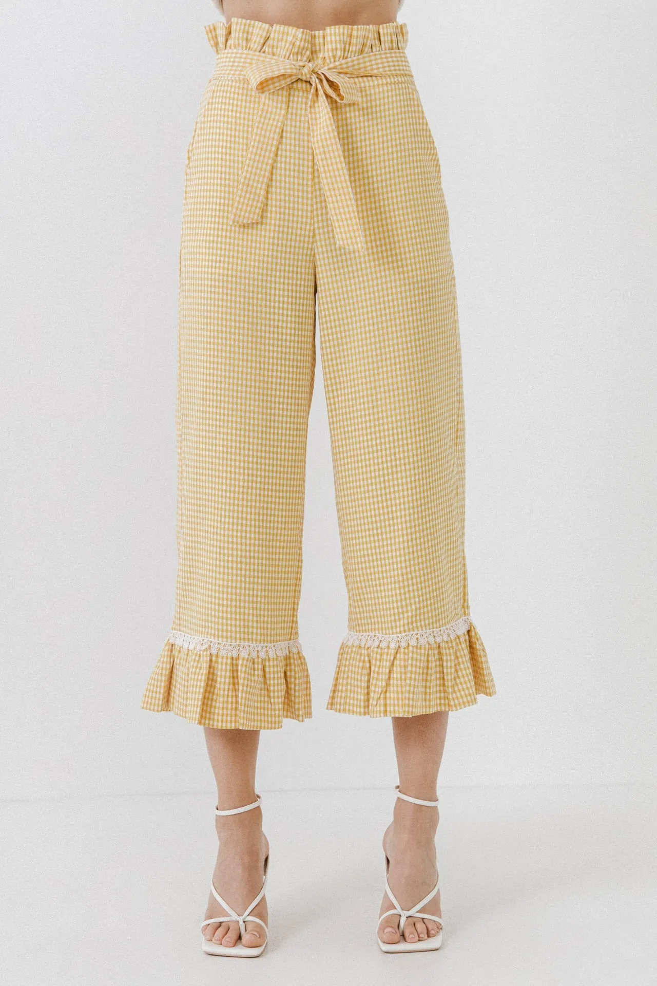 English Factory - Gingham Culotte With Tie