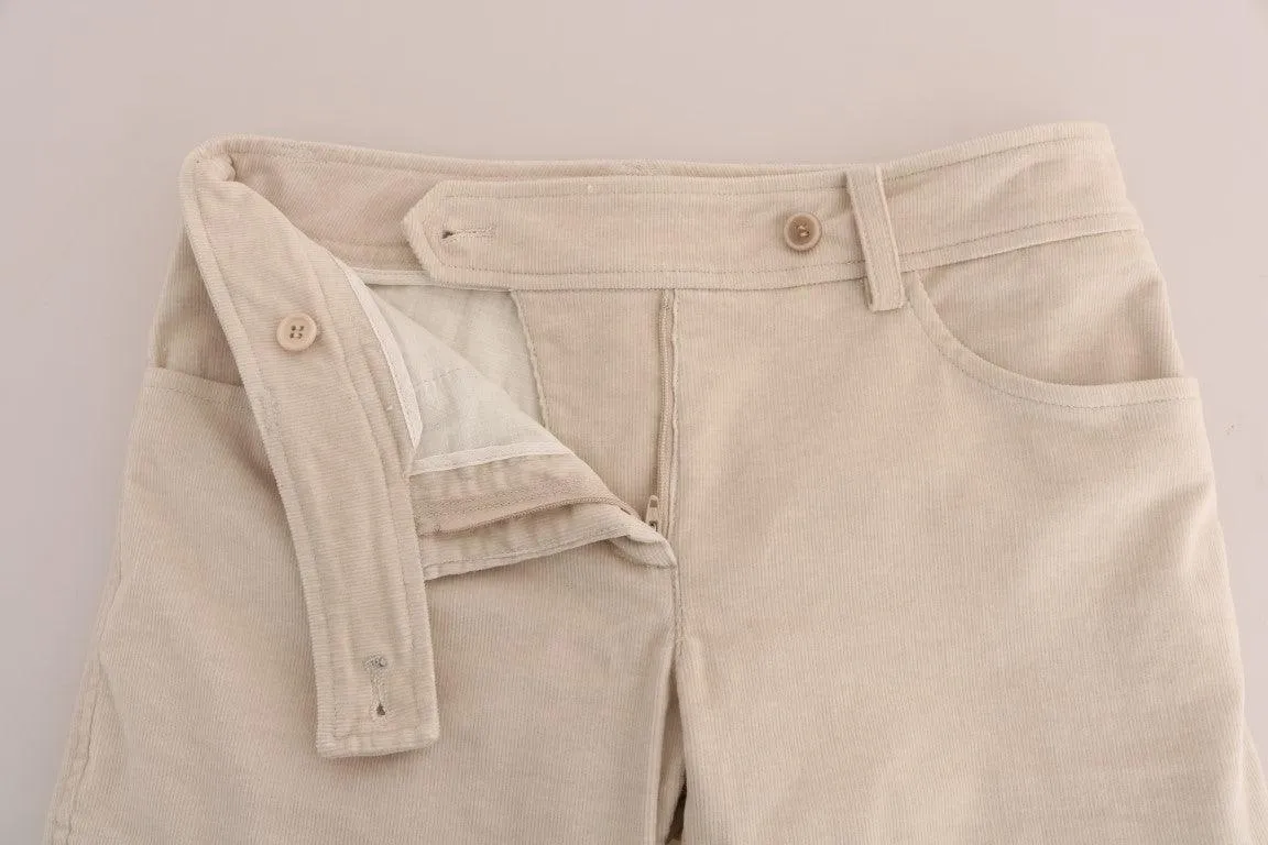 Ermanno Scervino Beige Slim Jeans Corduroy Skinny Pants